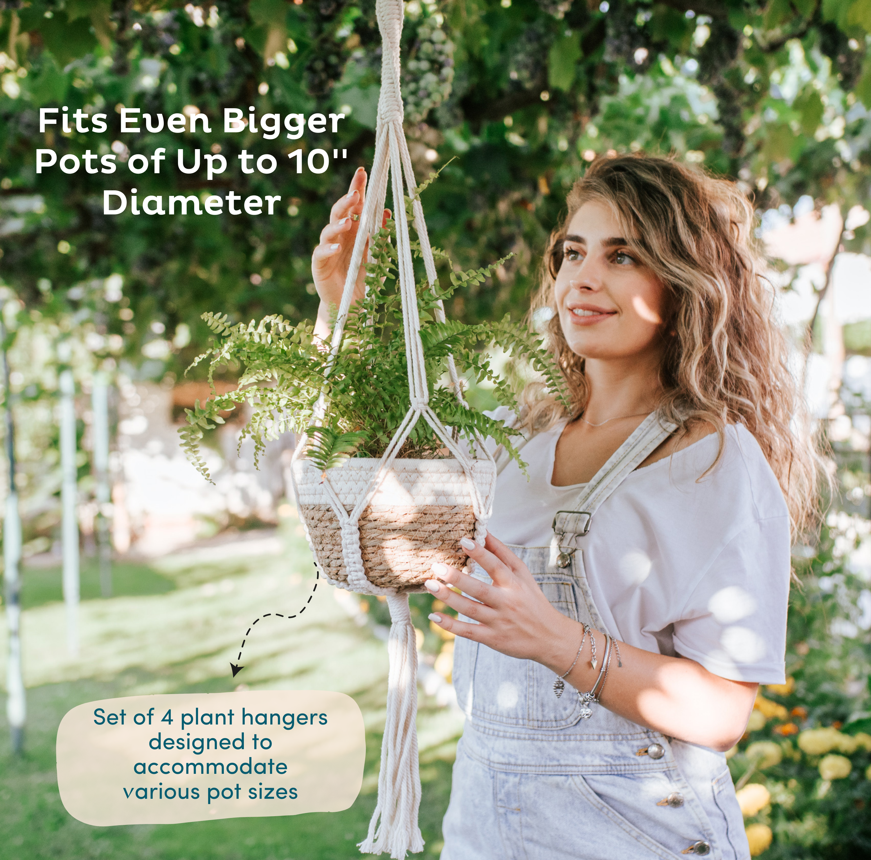 plant hanger pots 4-Pack Macrame Plant Hanger