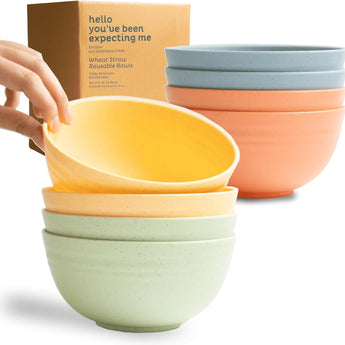 Reusable Wheat Straw Bowls - Non-Toxic Bowls for Kids
