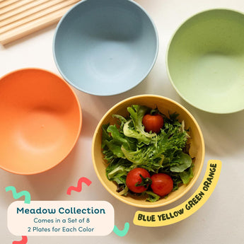 Reusable Wheat Straw Bowls - Non-Toxic Bowls for Kids