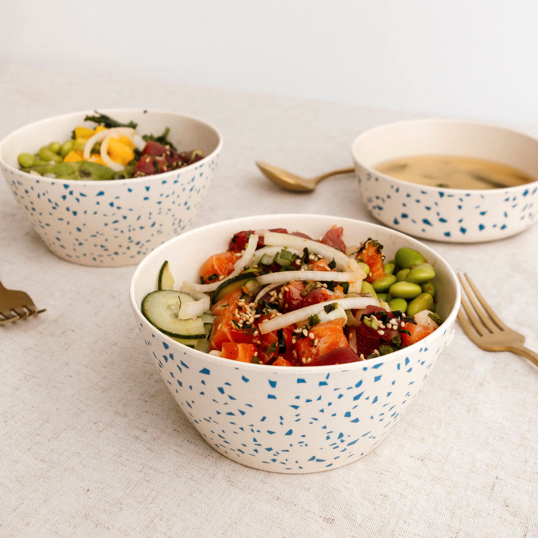 4 Pack Reusable Bamboo Fiber Bowls 22 Oz