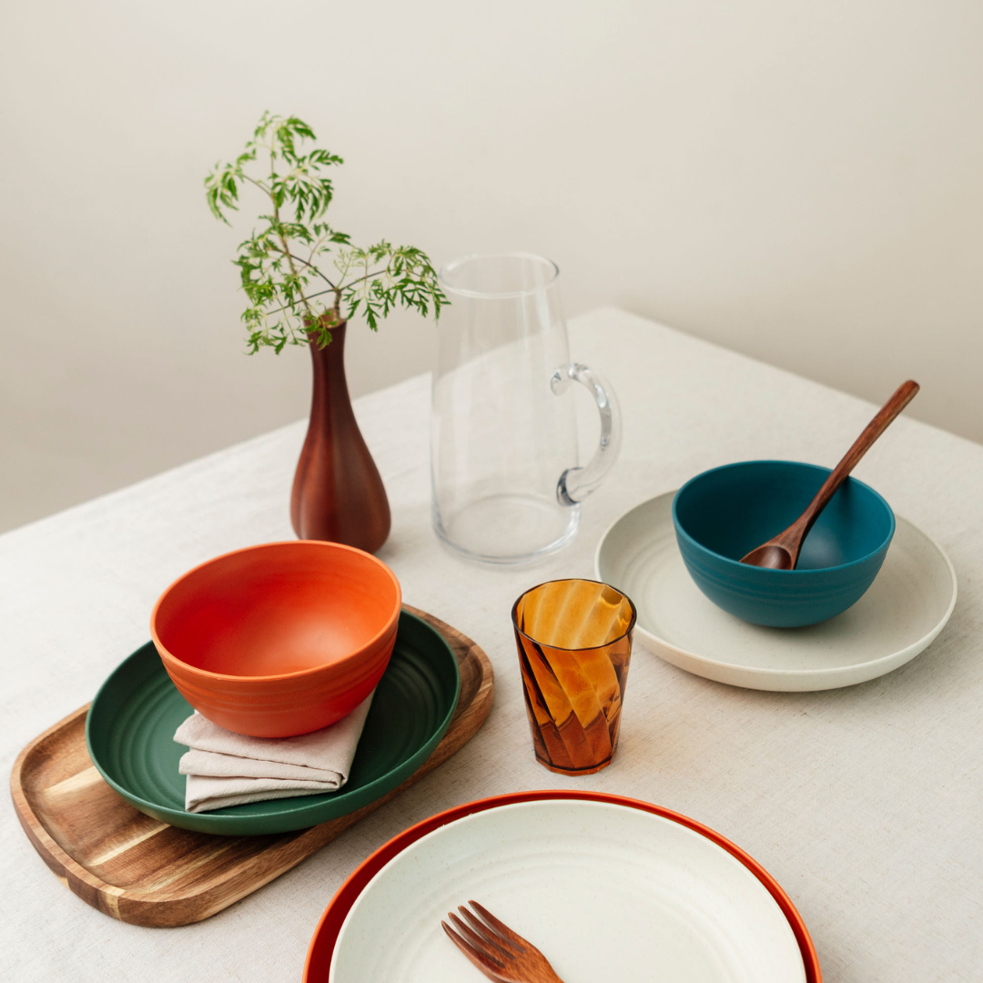 Wheat Straw Bowls Set of 8, Colorful Unbreakable Bowls